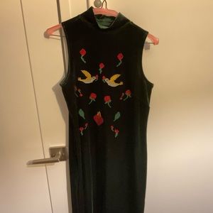 Green velvet dress